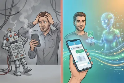 Сравнение умного AI-агента и обычного кнопочного бота