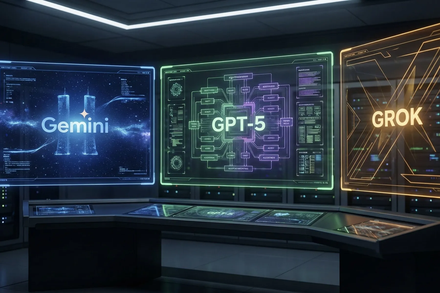 Сравнение моделей GPT-5, Gemini и Grok